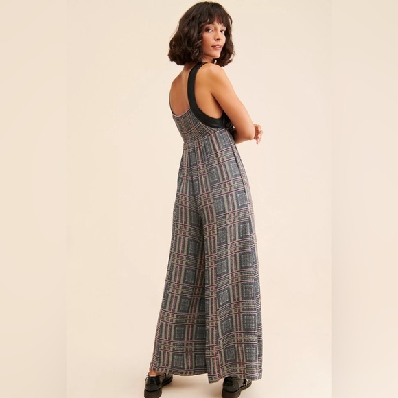 Nwt Free People Marley Plaid One-Piece Jumpsuit - Picture 3 of 13